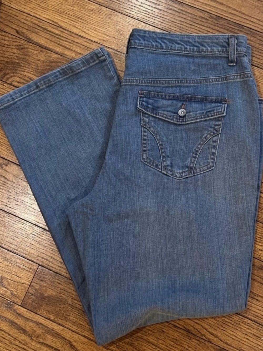 Merona Flap Pocket Comfort No Gap Waistband Bootcut Jeans 18W Regular EUC